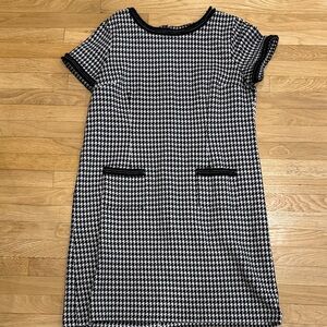 Talbots Black and White Houndstooth Dress